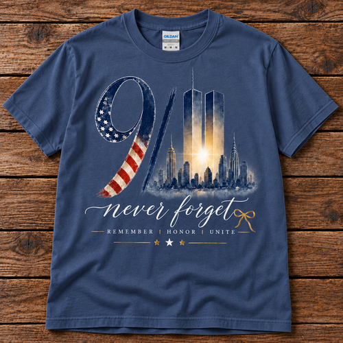 9/11 Never Forget Memorial Shirt Short & Long Sleeve
