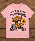 Procrastinating Highland Cow T-Shirt