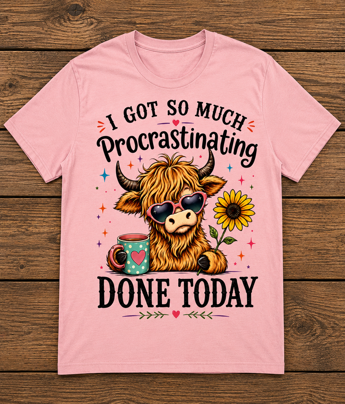 Procrastinating Highland Cow T-Shirt