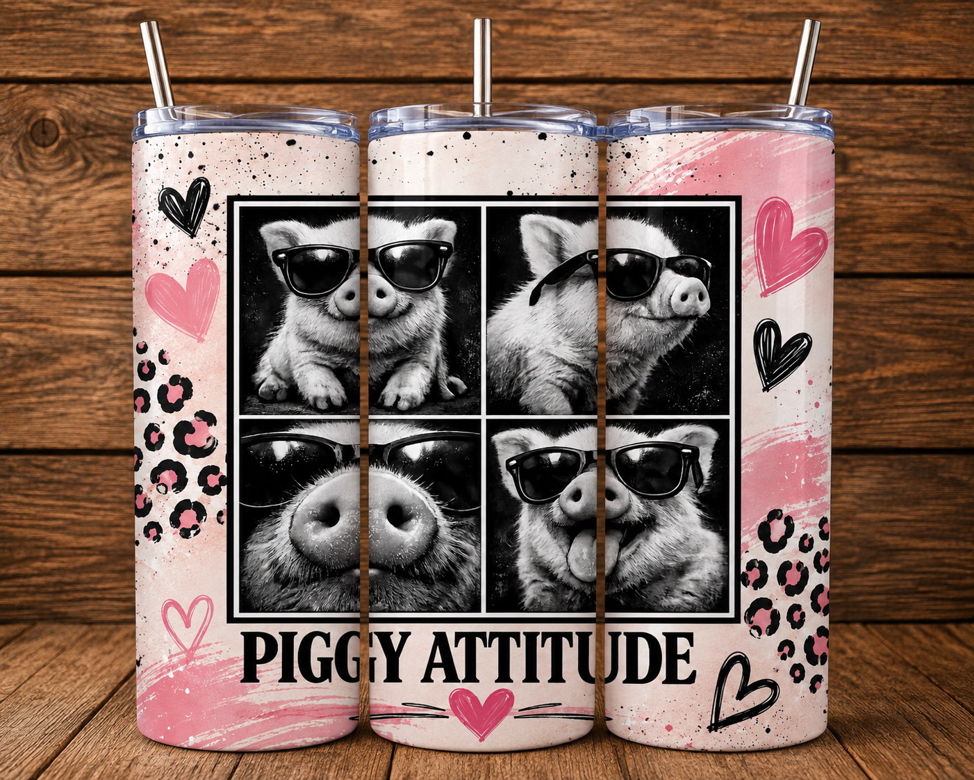 Piggy Attitude 20 oz Skinny Tumbler