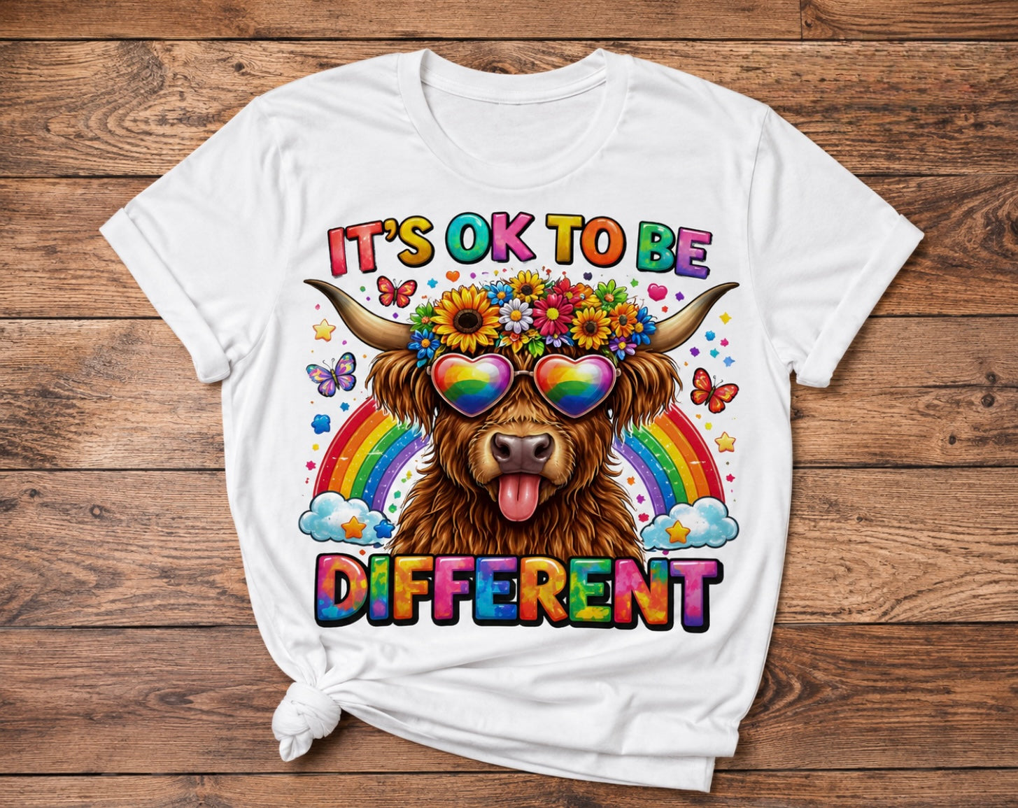 It’s OK to Be Different Highland Cow T-Shirt