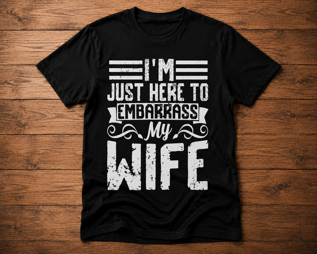 I’m Just Here to Embarrass My Wife T shirt