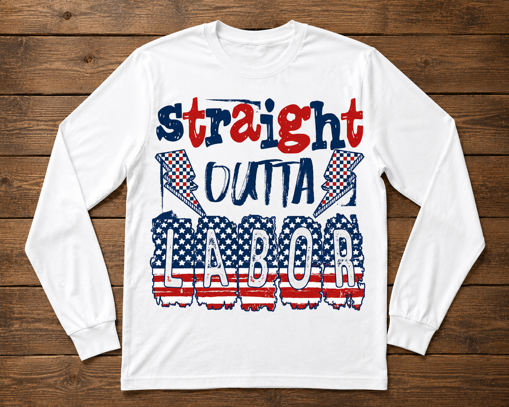 Straight Outta Labor Patriotic Labor Day Graphic Shirt