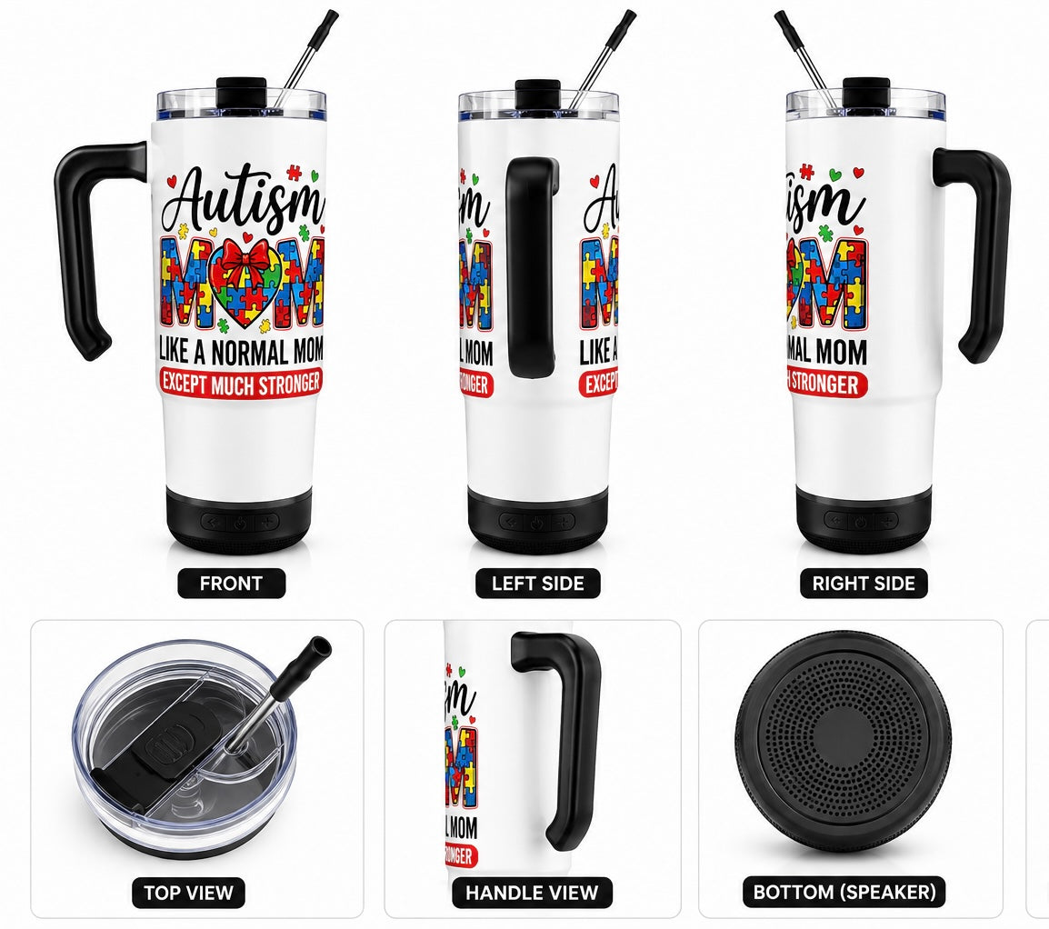 Autism Mom – Stronger Than Ever Speaker Tumbler