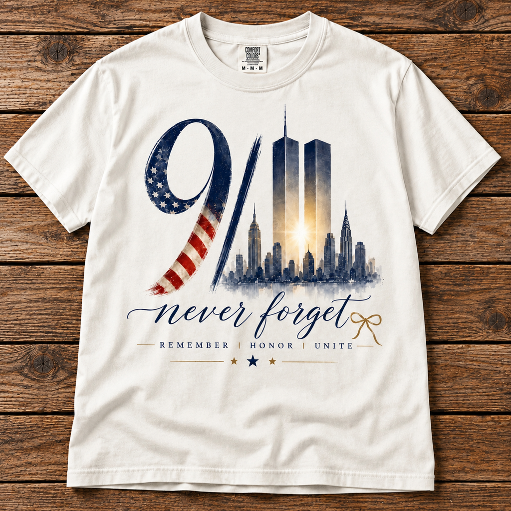 9/11 Never Forget Memorial Shirt Short & Long Sleeve