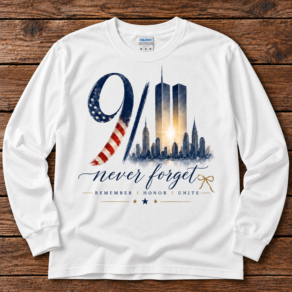 9/11 Never Forget Memorial Shirt Short & Long Sleeve