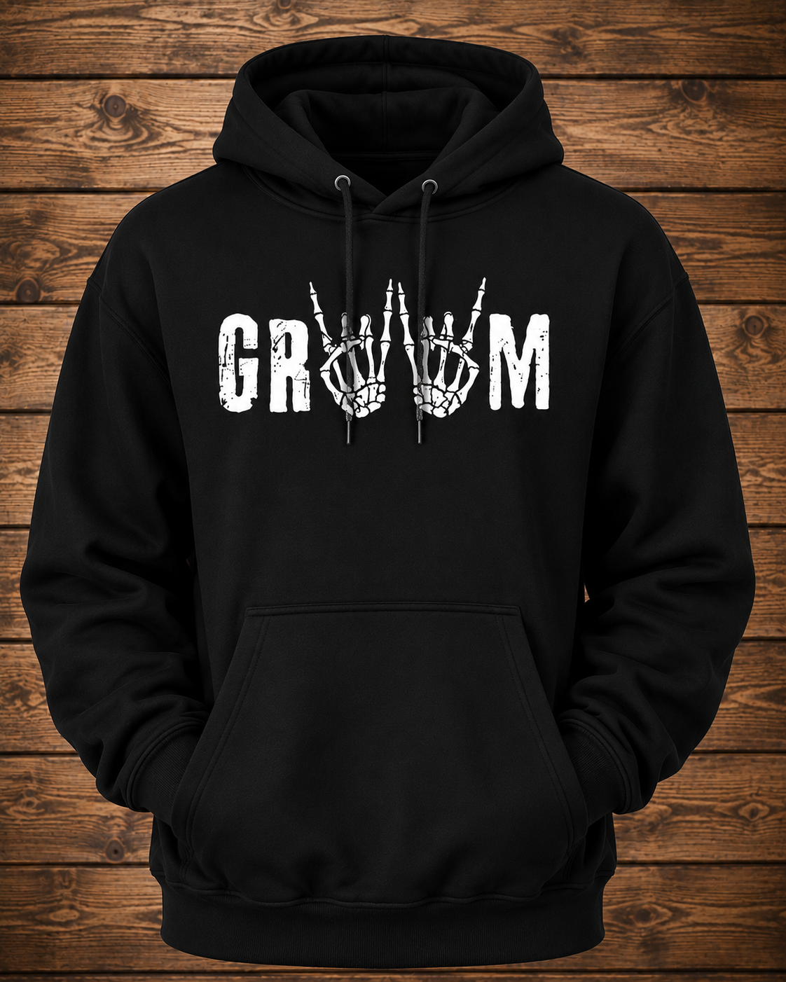 Groom Skeleton Hands Black Hoodie