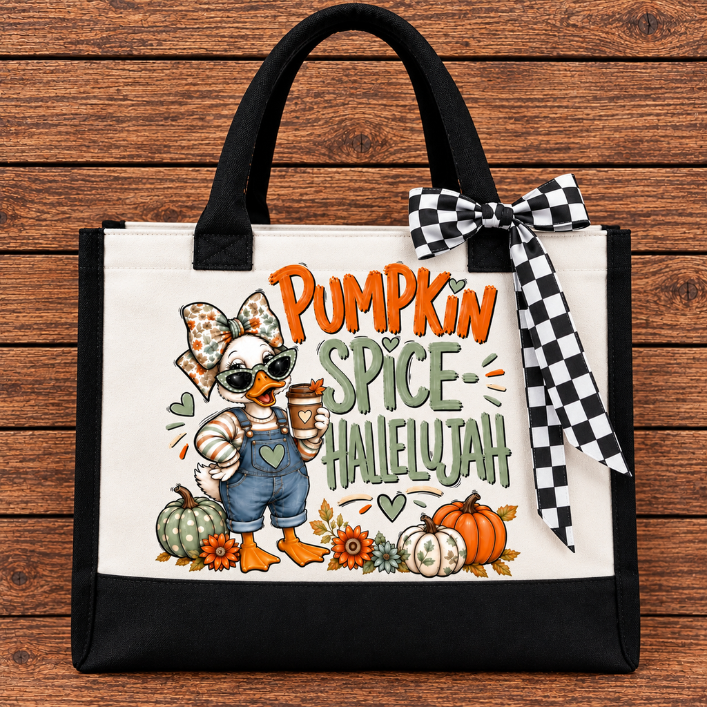 Pumpkin Spice Hallelujah Fall Canvas Tote Bag