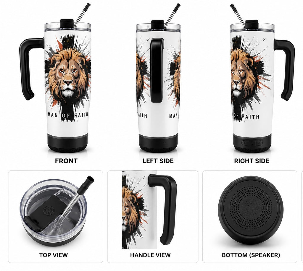 Man of Faith Lion 30 oz Speaker Tumbler