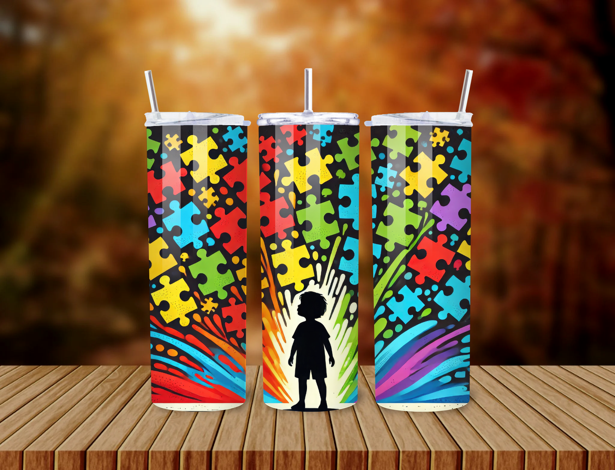 Autism Awareness Puzzle Tumbler 20 Oz