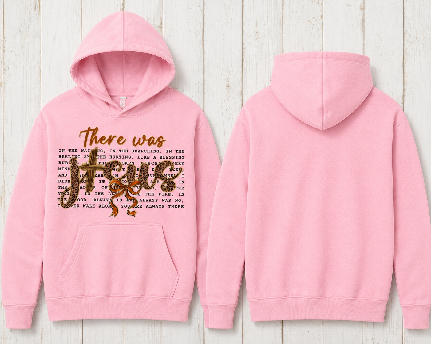 There Was Jesus Leopard Print Faith Hoodie
