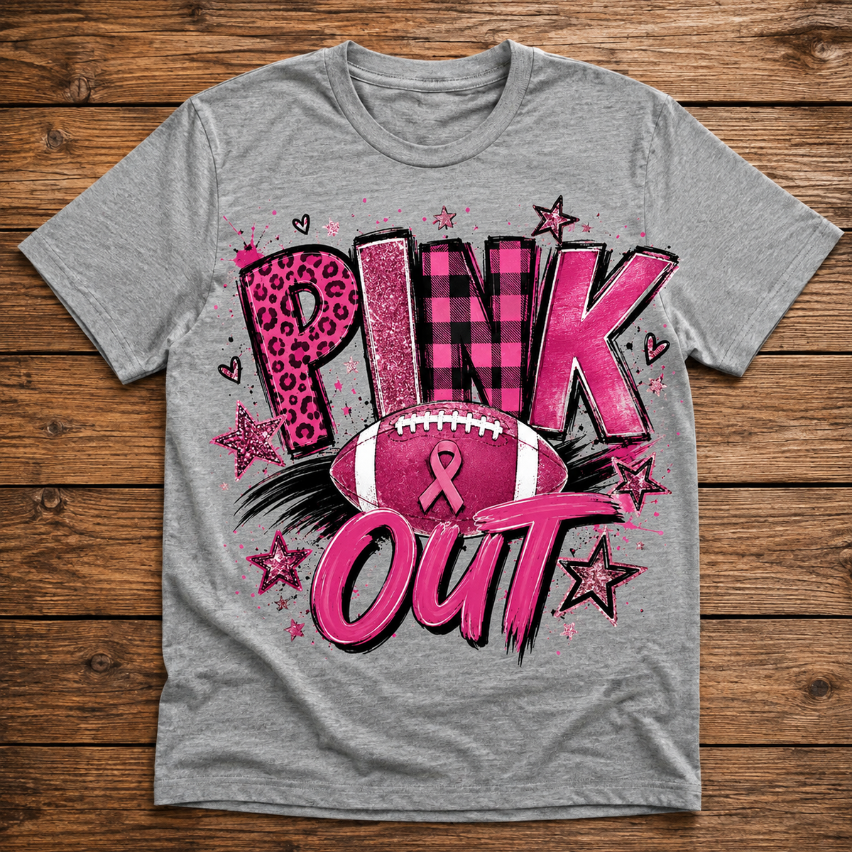 PINK OUT FOOTBALL T-SHIRT