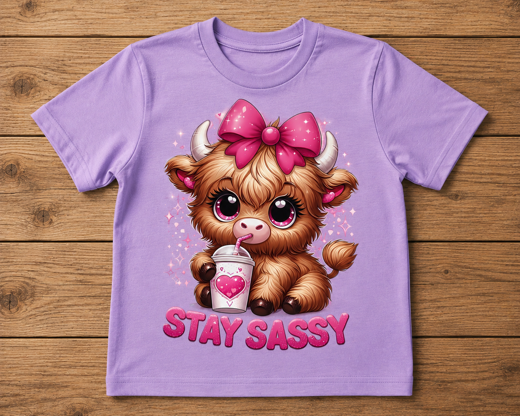 Stay Sassy Highland Cow Kids Shirt