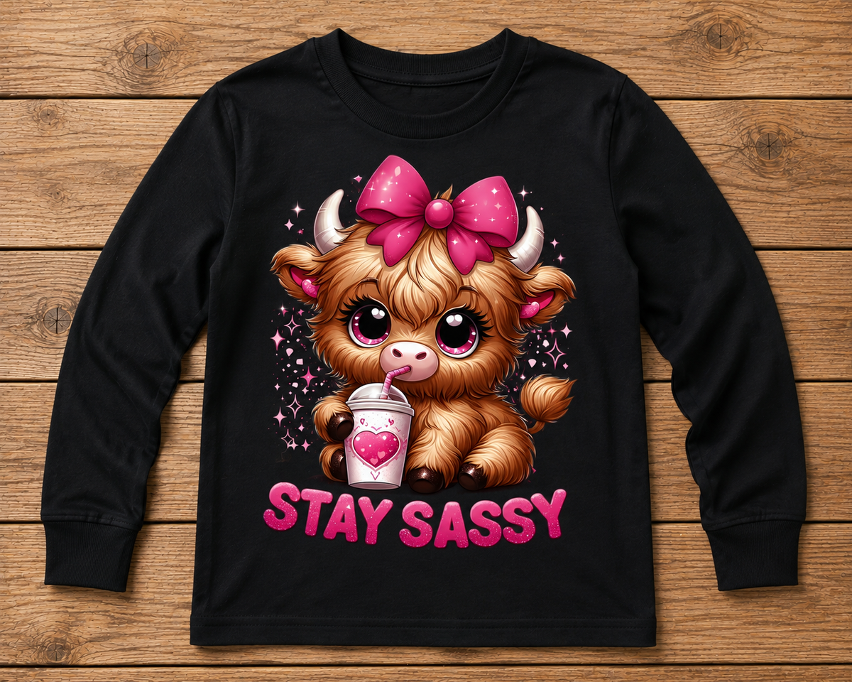Stay Sassy Highland Cow Kids Shirt