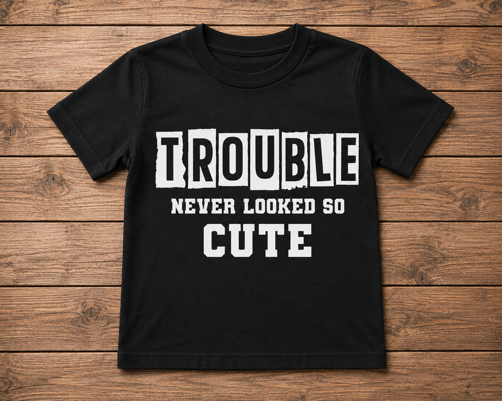 Trouble Never Looked So Cute Kids Shirt – Short & Long Sleeve