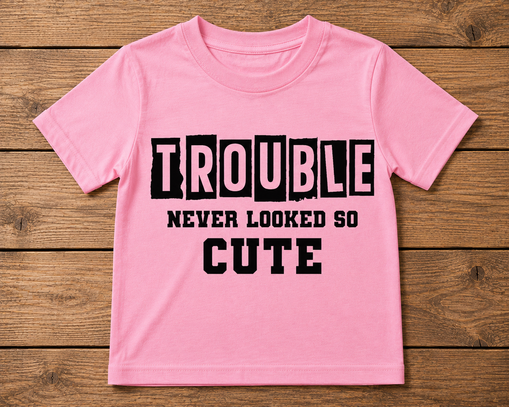 Trouble Never Looked So Cute Kids Shirt – Short & Long Sleeve