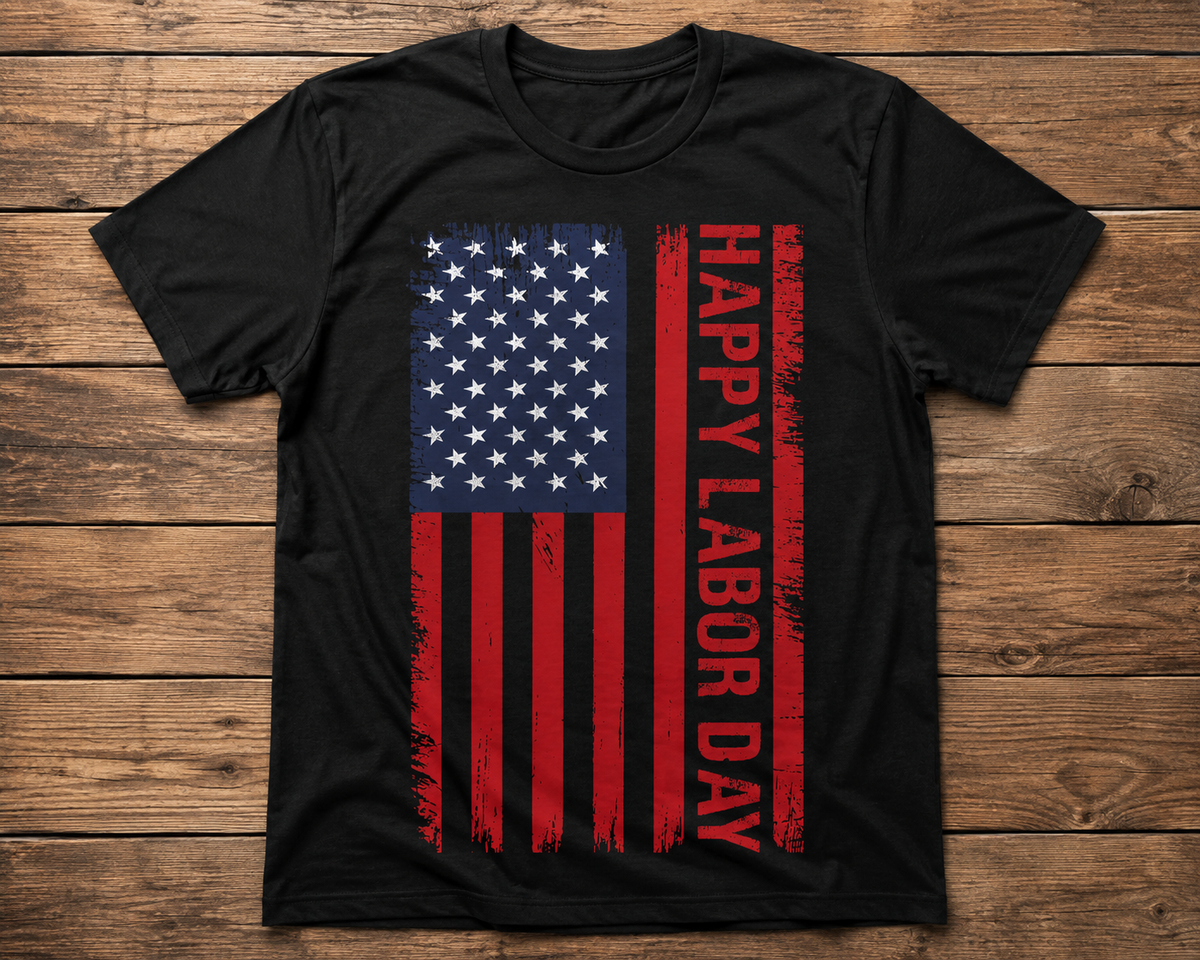 Happy Labor Day Flag Long Sleeve Shirt