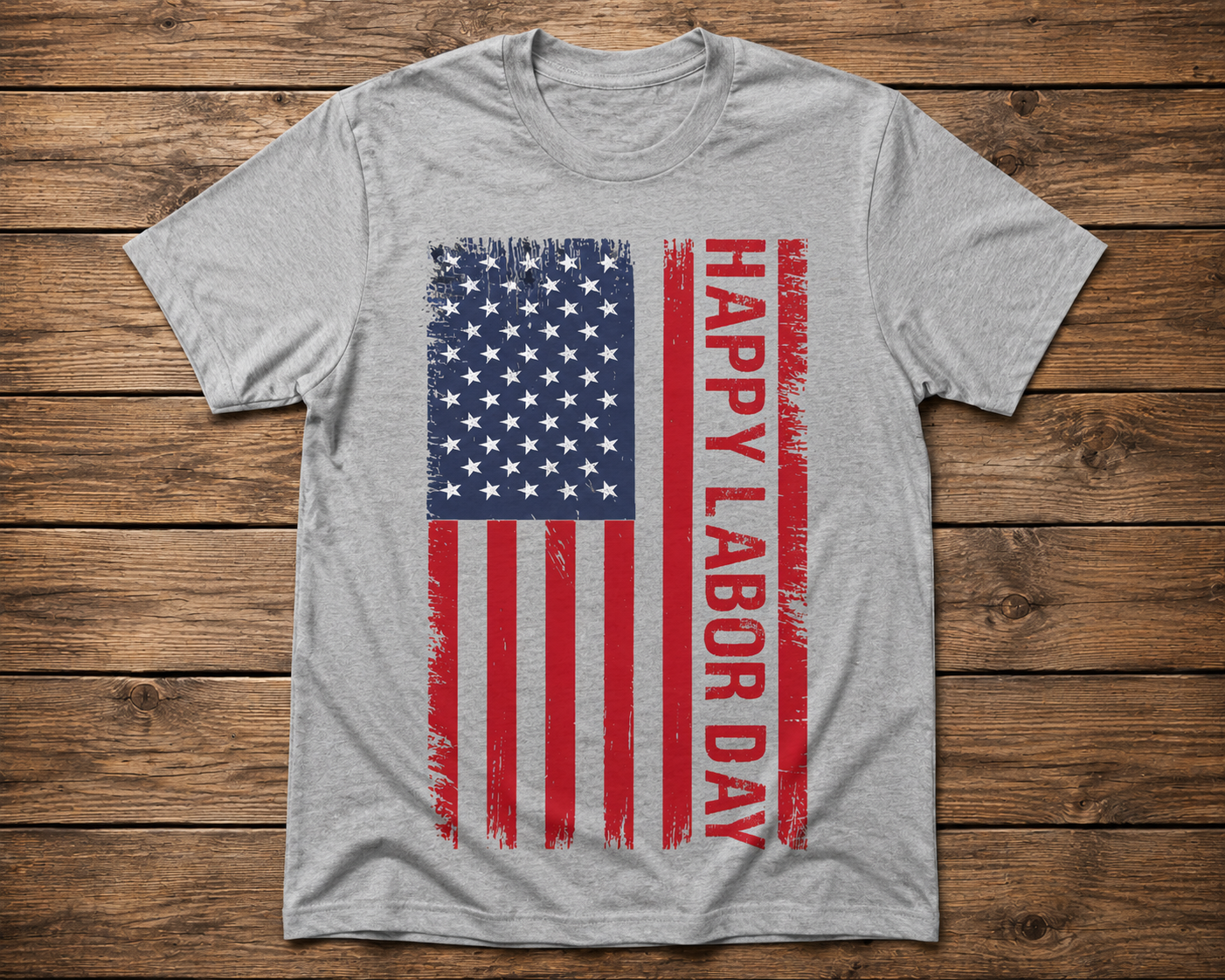 Happy Labor Day Flag Long Sleeve Shirt