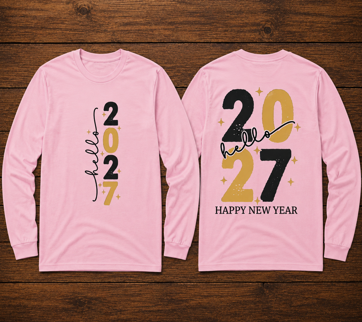 Hello 2027 Happy New Year Front & Back Shirt