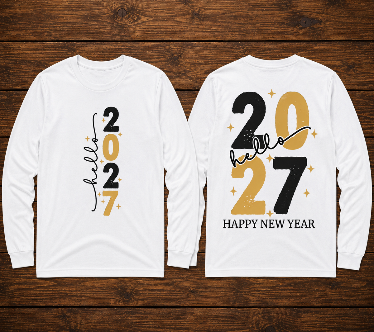 Hello 2027 Happy New Year Front & Back Shirt