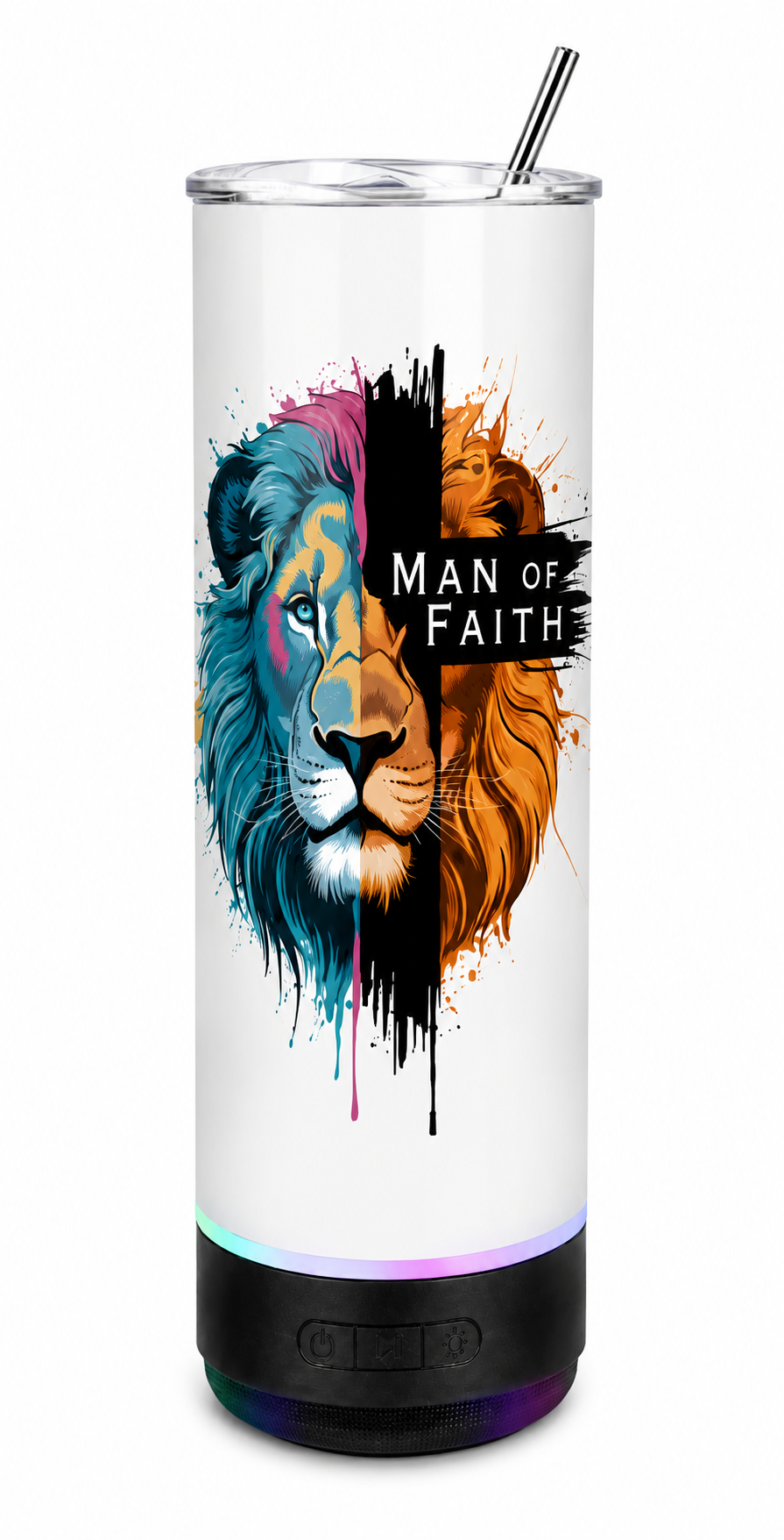 Man of Faith Bluetooth Speaker Tumbler 20 Oz