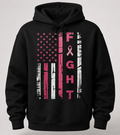 Fight Breast Cancer Awareness Hoodie – Pink Ribbon Flag Design