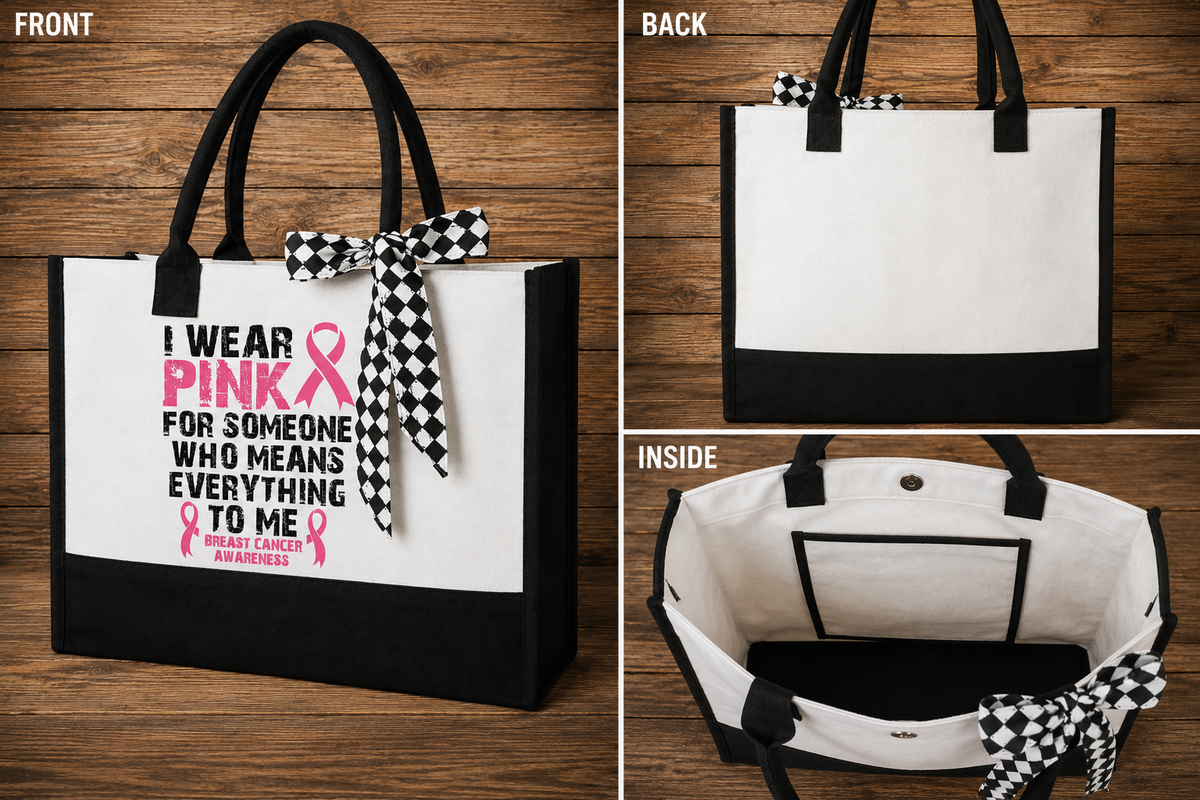 I Wear Pink for Someone Who Means Everything to Me Canvas Bag