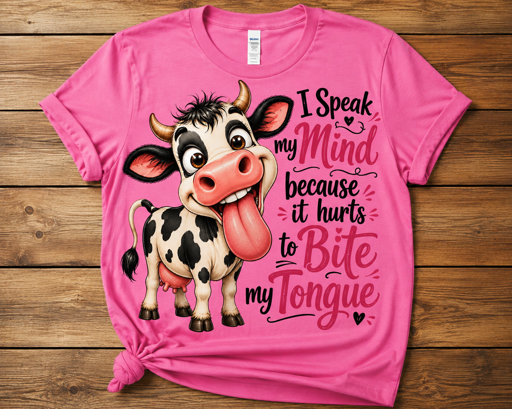 I Speak My Mind Funny Cow Graphic Shirt