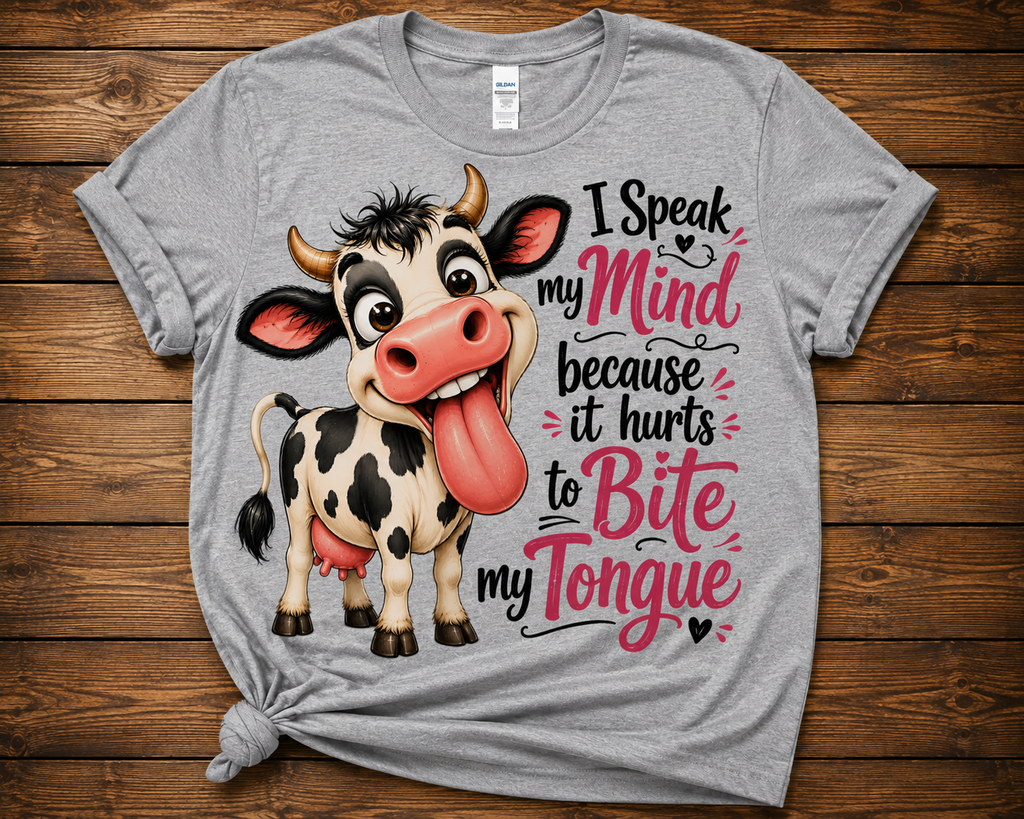 I Speak My Mind Funny Cow Graphic Shirt