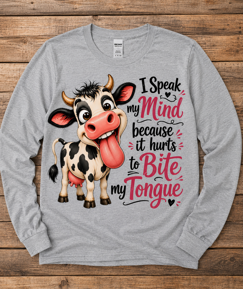 I Speak My Mind Funny Cow Graphic Shirt