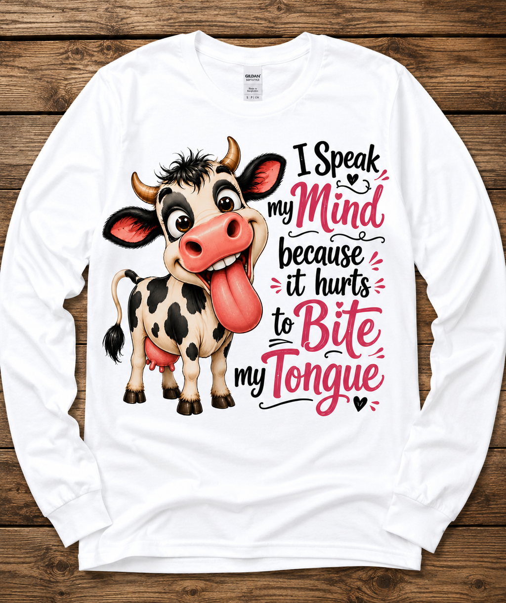 I Speak My Mind Funny Cow Graphic Shirt