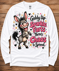 Giddy Up Sparkle Farts Funny Donkey Graphic T-Shirt