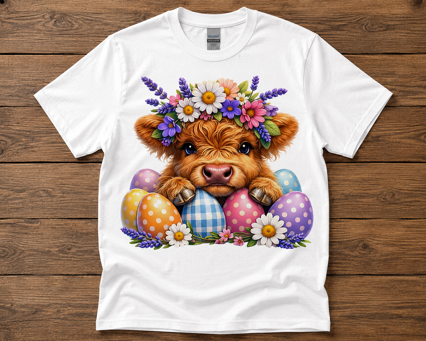 Easter Highland Cow Graphic Shirt