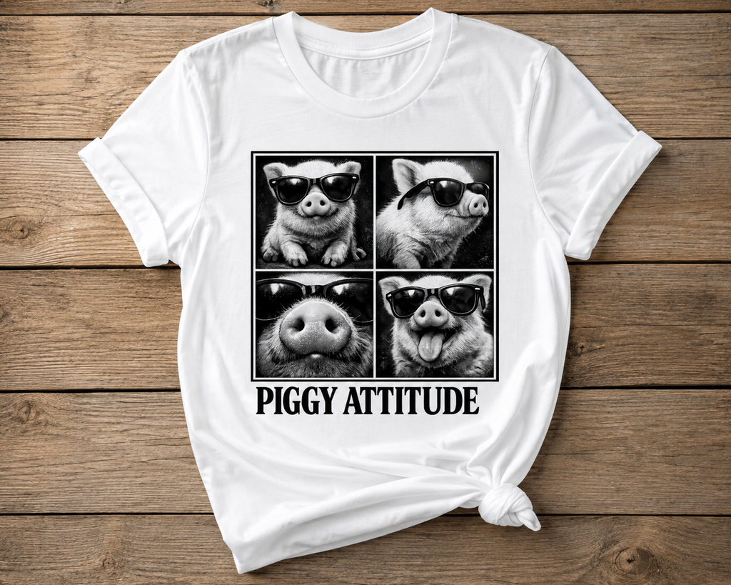Piggy Attitude Funny Pig Graphic Shirt