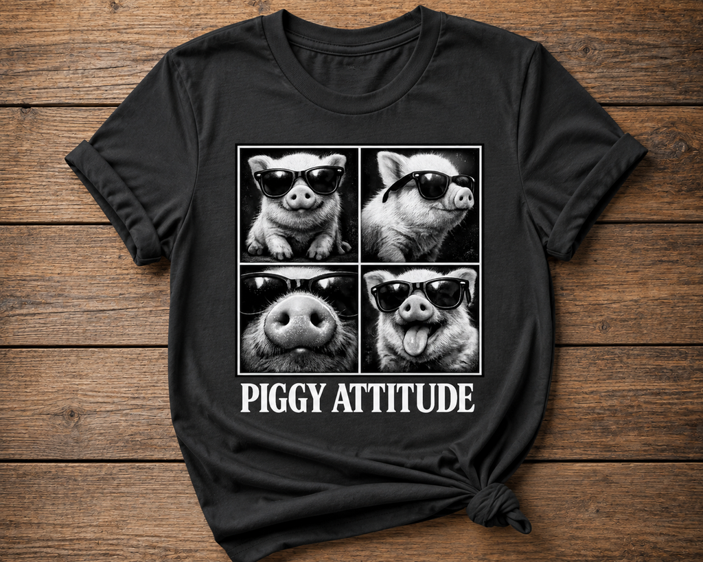 Piggy Attitude Funny Pig Graphic Shirt