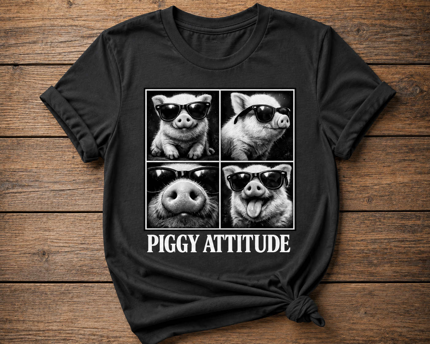 Piggy Attitude Funny Pig Graphic Shirt