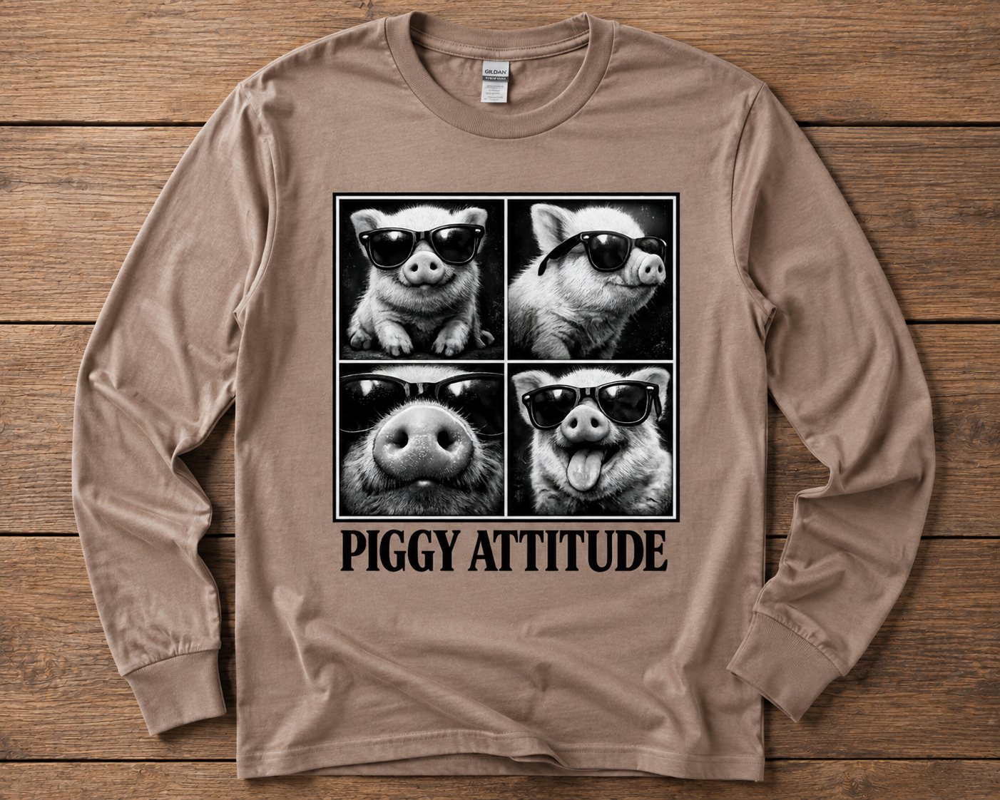 Piggy Attitude Funny Pig Graphic Shirt