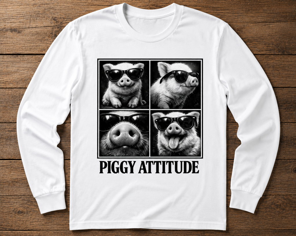 Piggy Attitude Funny Pig Graphic Shirt