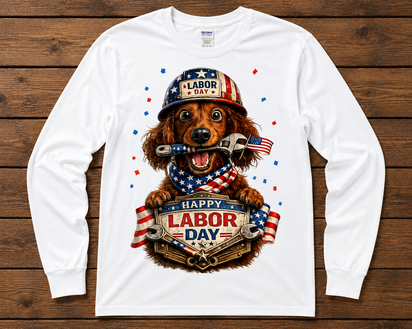 Happy Labor Day Patriotic Dog Graphic Shirt
