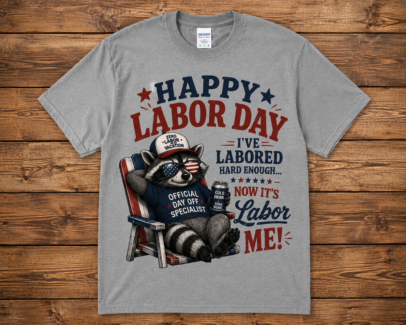 Happy Labor Day Funny Raccoon Graphic Shirt