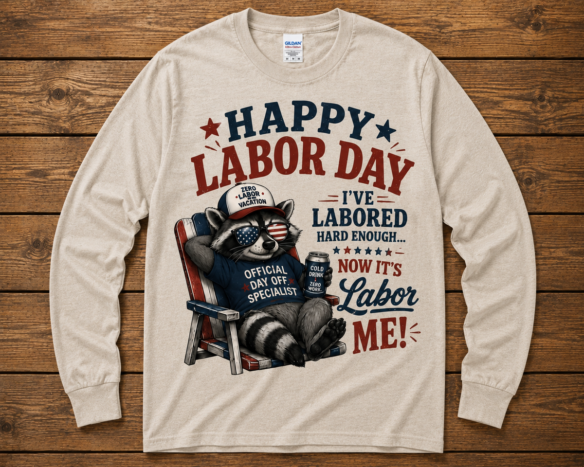 Happy Labor Day Funny Raccoon Graphic Shirt