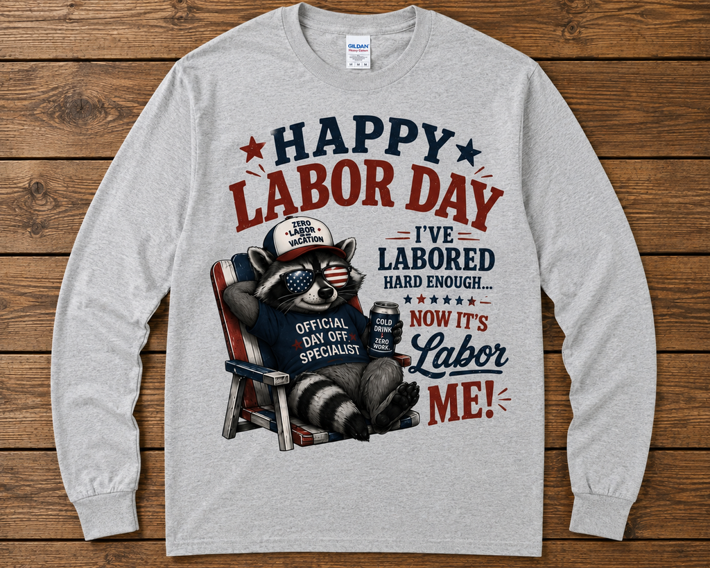 Happy Labor Day Funny Raccoon Graphic Shirt