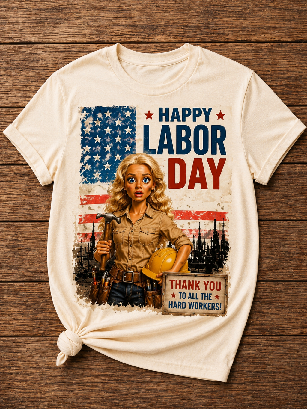 Happy Labor Day Hard Working Woman Graphic Shirt