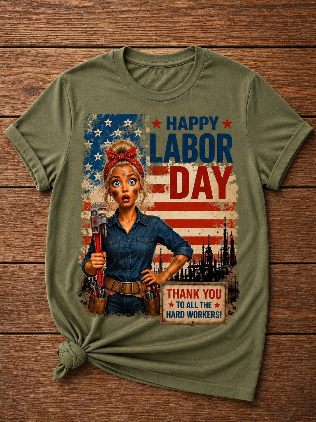 Happy Labor Day Hardworking Woman Shirt