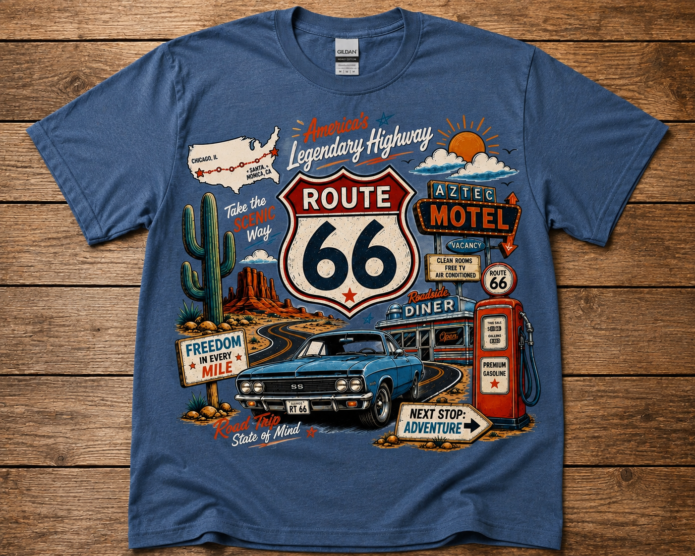 Route 66 America’s Legendary Highway Graphic Shirt