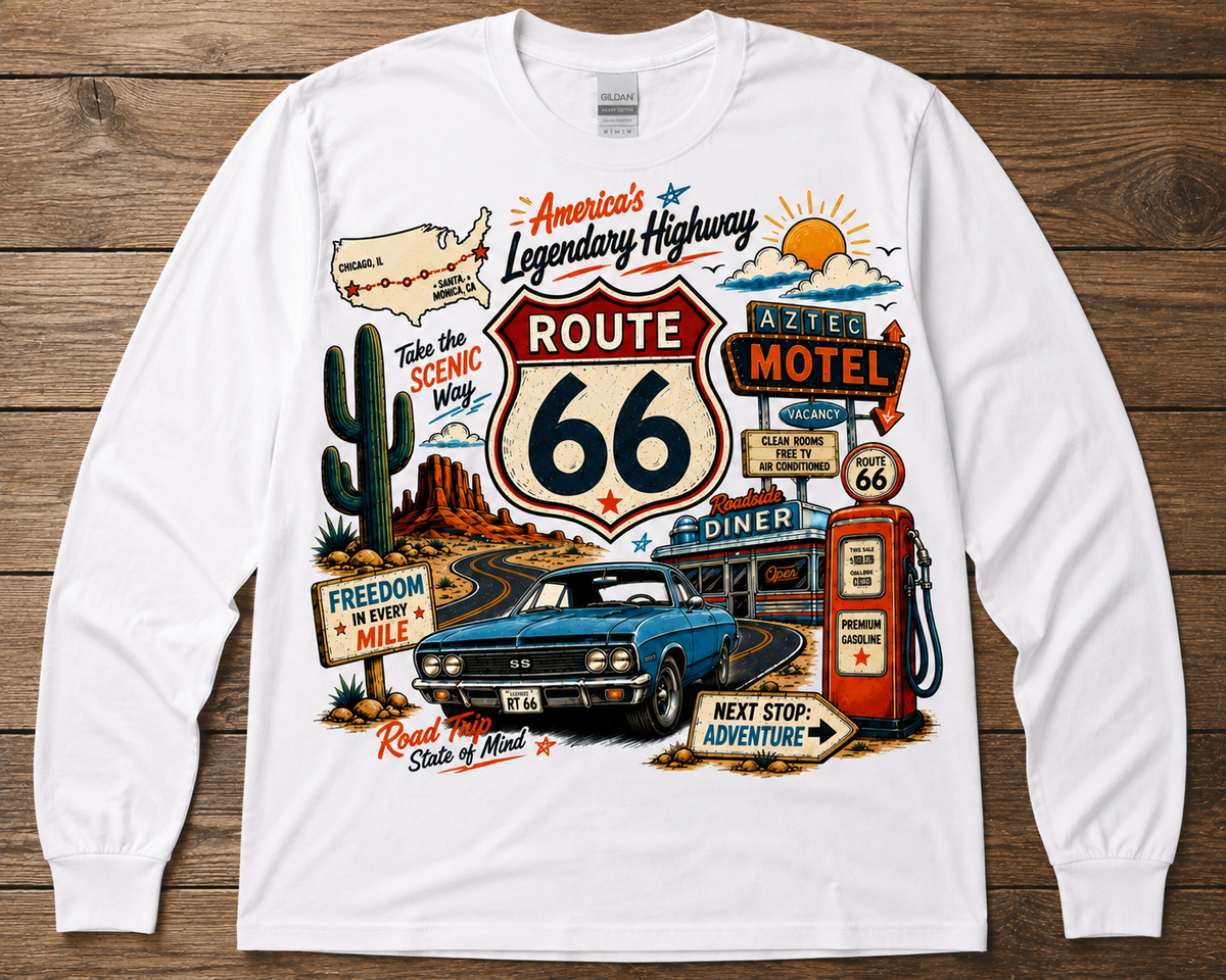 Route 66 America’s Legendary Highway Graphic Shirt