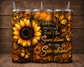 Be the Sunshine Sunflower & Butterfly 20 oz Skinny Tumbler