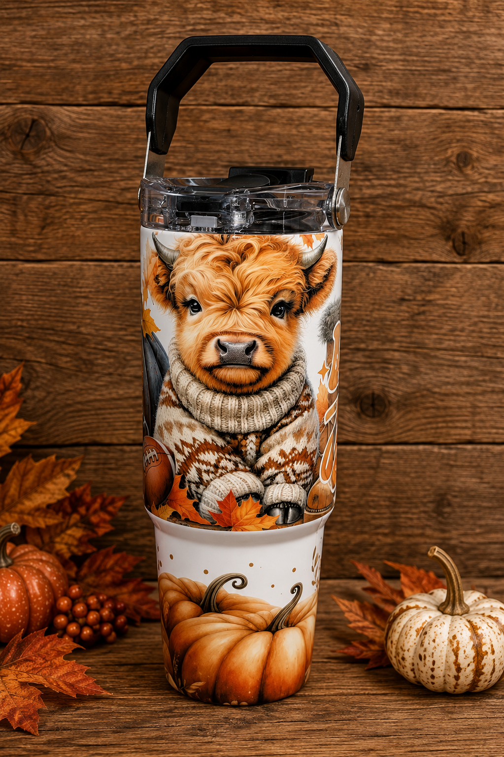 Hey Fall Highland Cow 30 oz Tumbler