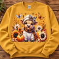 Fall Highland Cow Pumpkin & Sunflower Sweatshirt