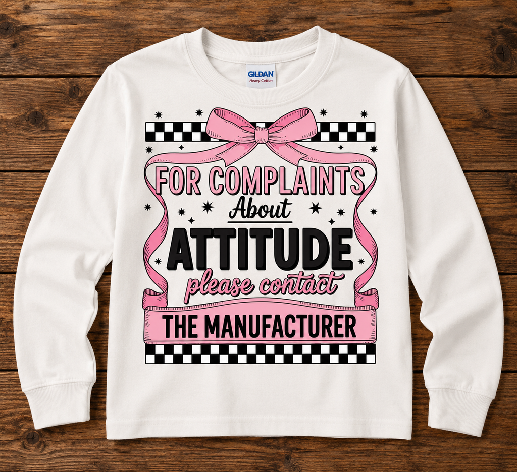 For Complaints About My Attitude Kids Long Sleeve Shirt
